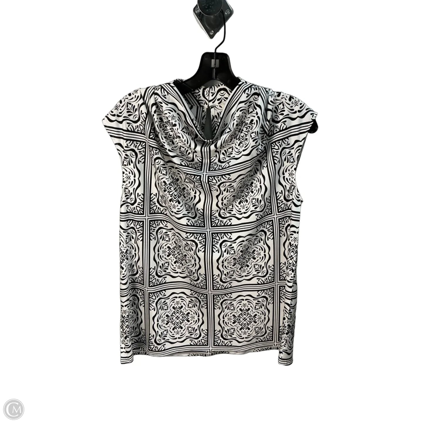 Top Sleeveless By Loft In Black & White, Size: M
