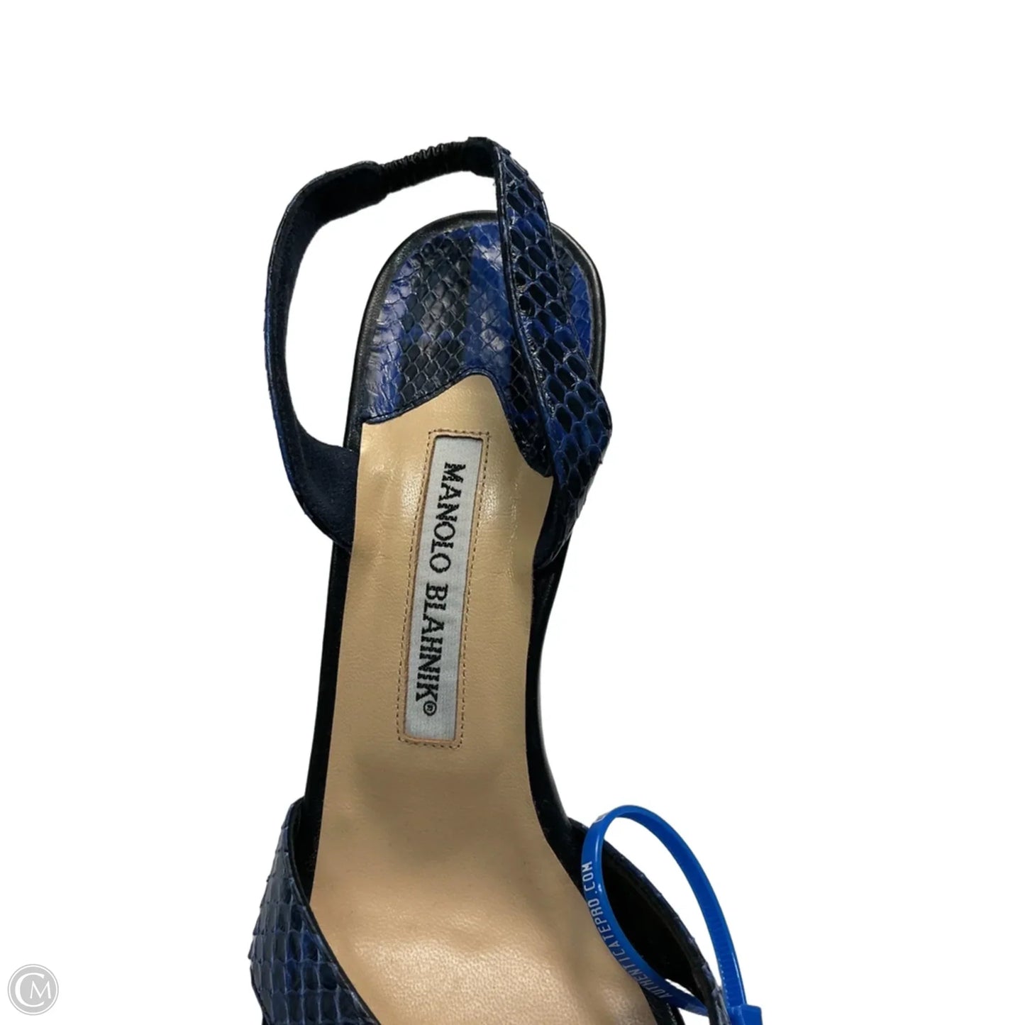 Sandals Luxury Designer By Manolo Blahnik In Blue, Size: 10