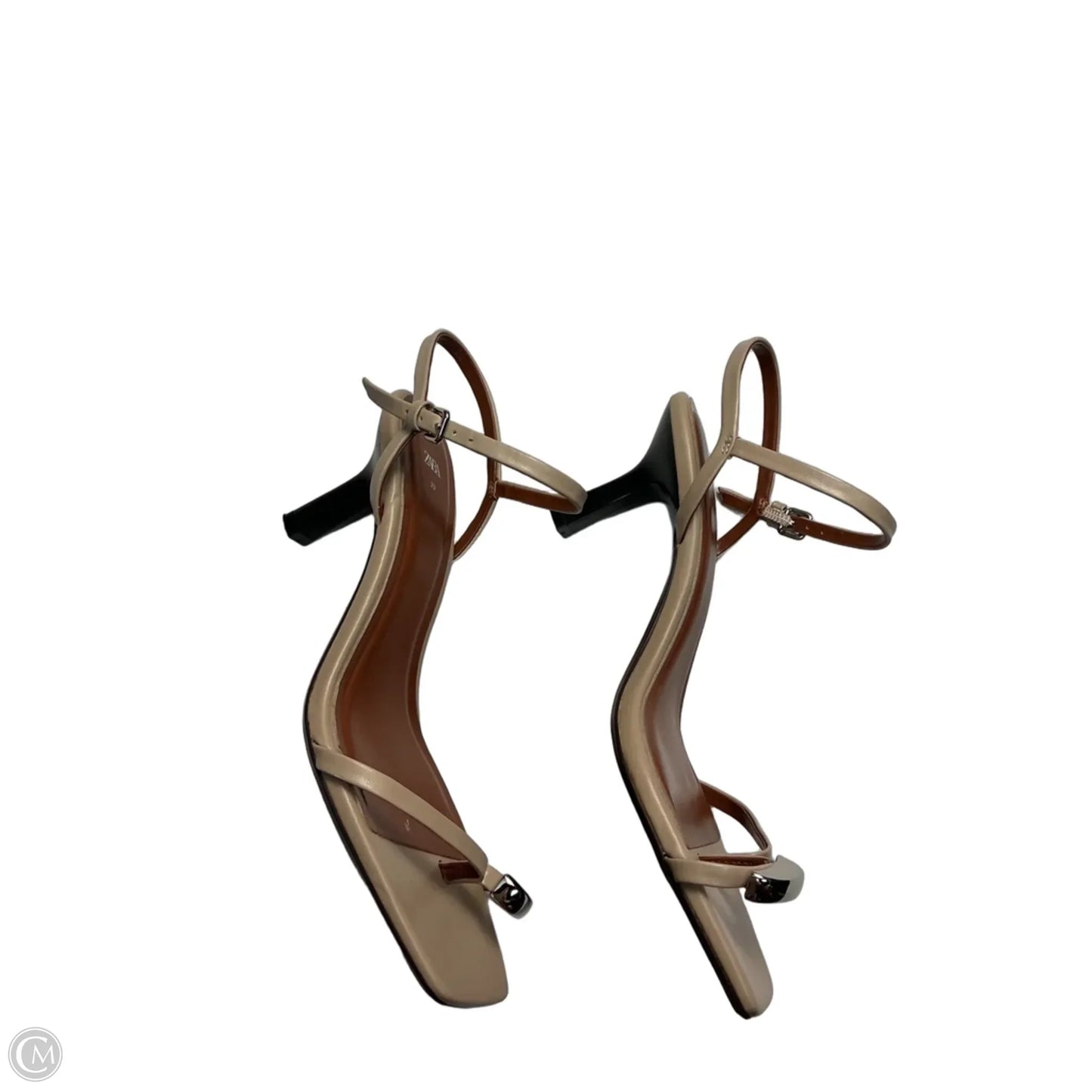 Sandals Heels Kitten By Zara In Brown, Size: 9