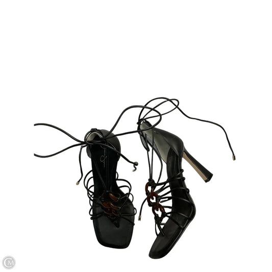 Sandals Heels Stiletto By Jessica Simpson In Black, Size: 9.5
