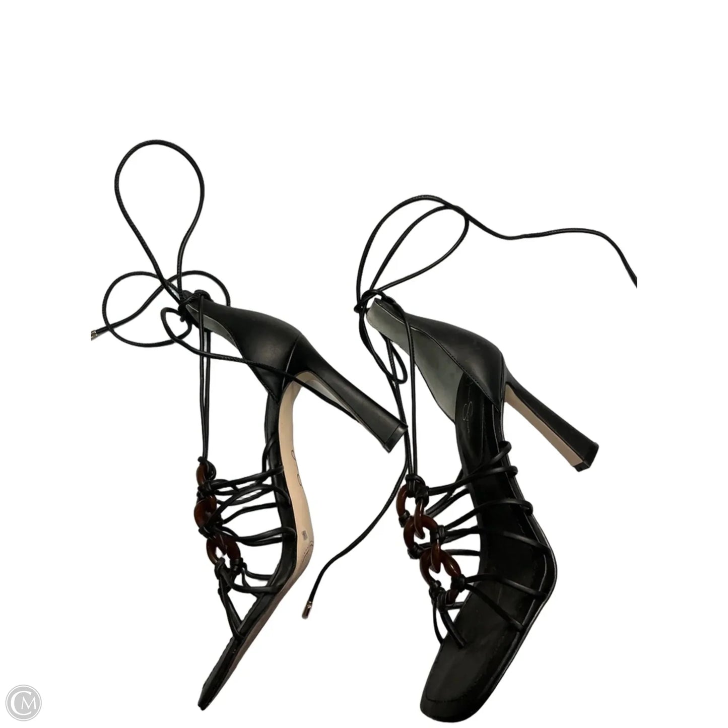 Sandals Heels Stiletto By Jessica Simpson In Black, Size: 9.5