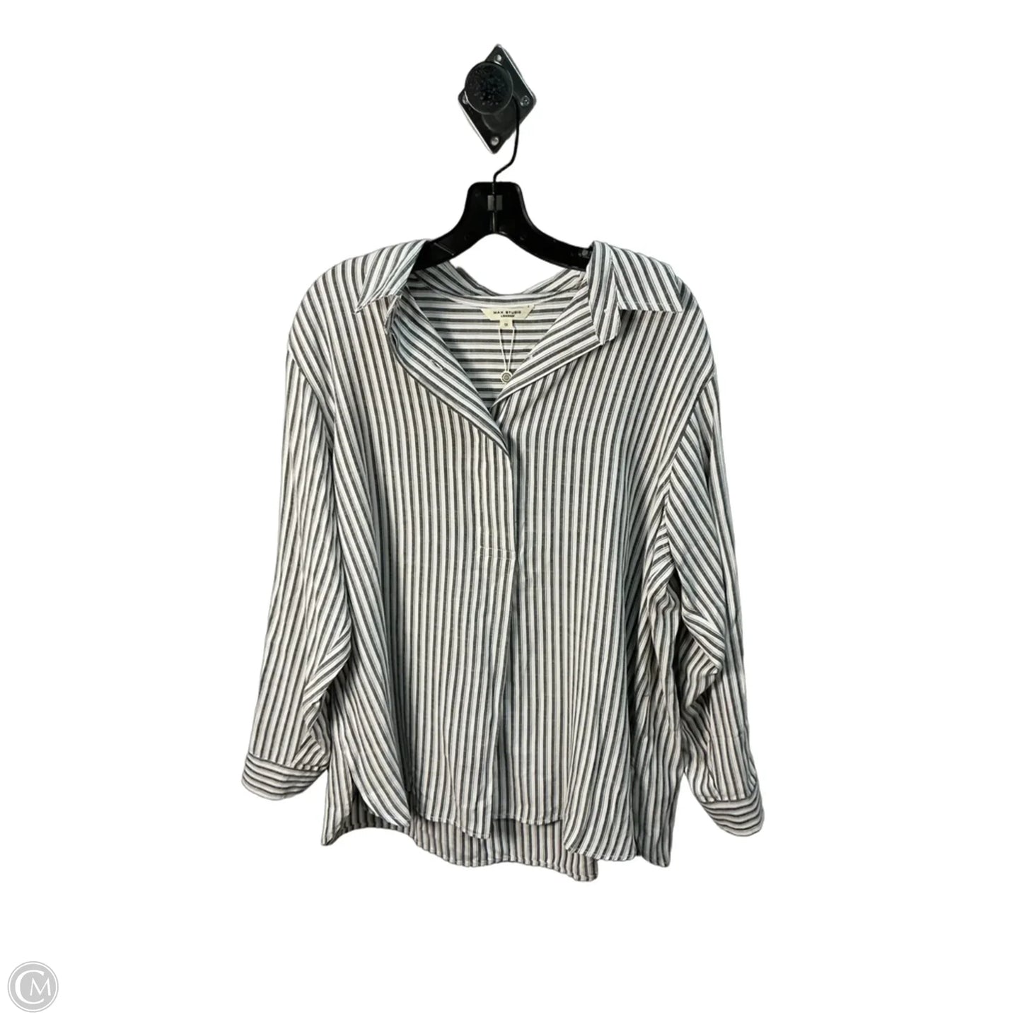 Top 3/4 Sleeve By Max Studio In Grey, Size: 18
