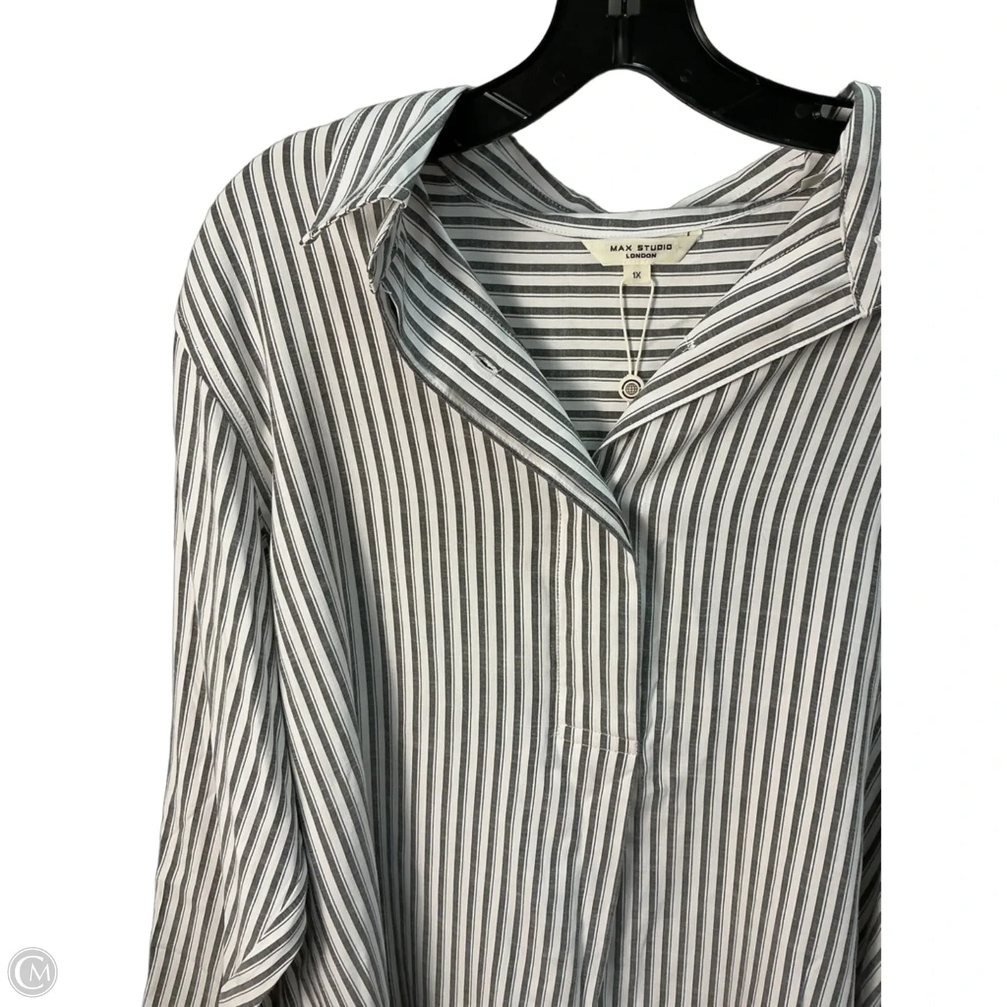 Top 3/4 Sleeve By Max Studio In Grey, Size: 18