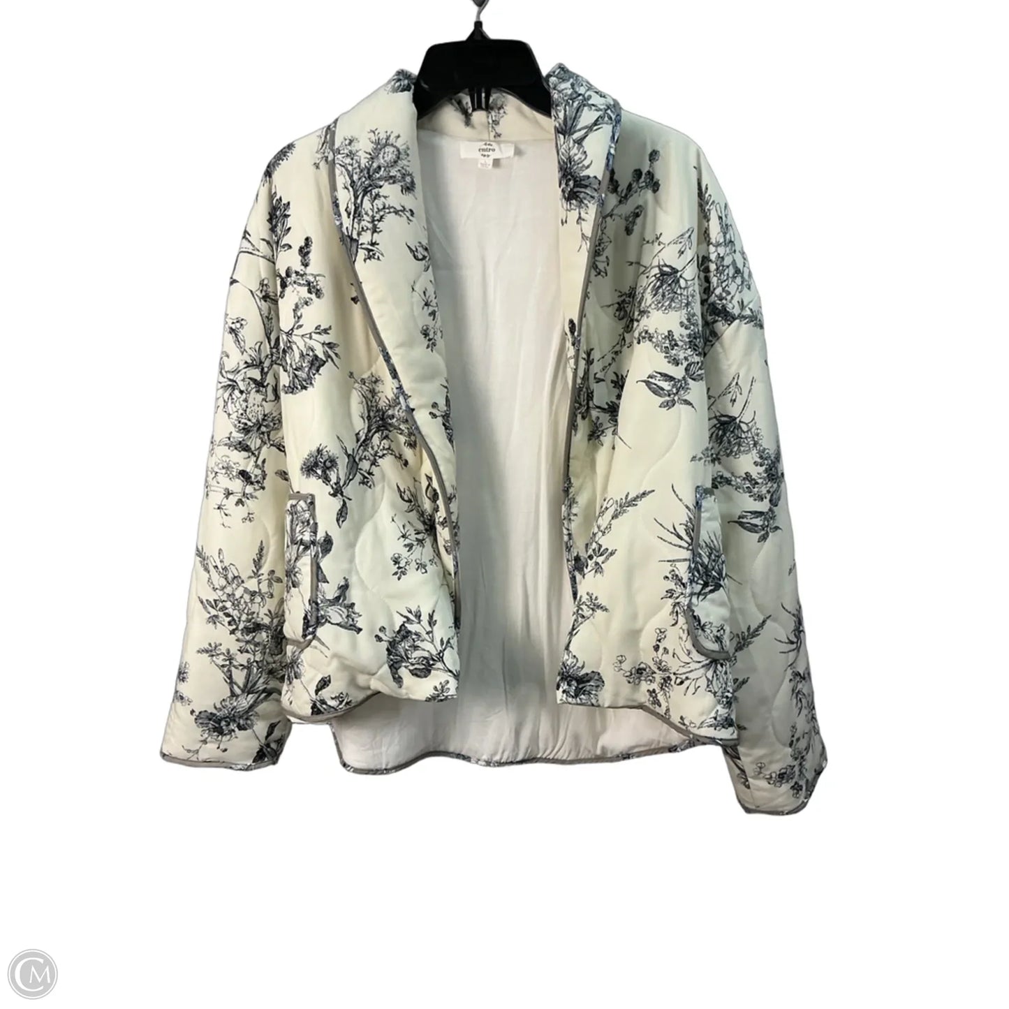 Jacket Puffer & Quilted By Entro In Cream, Size: L