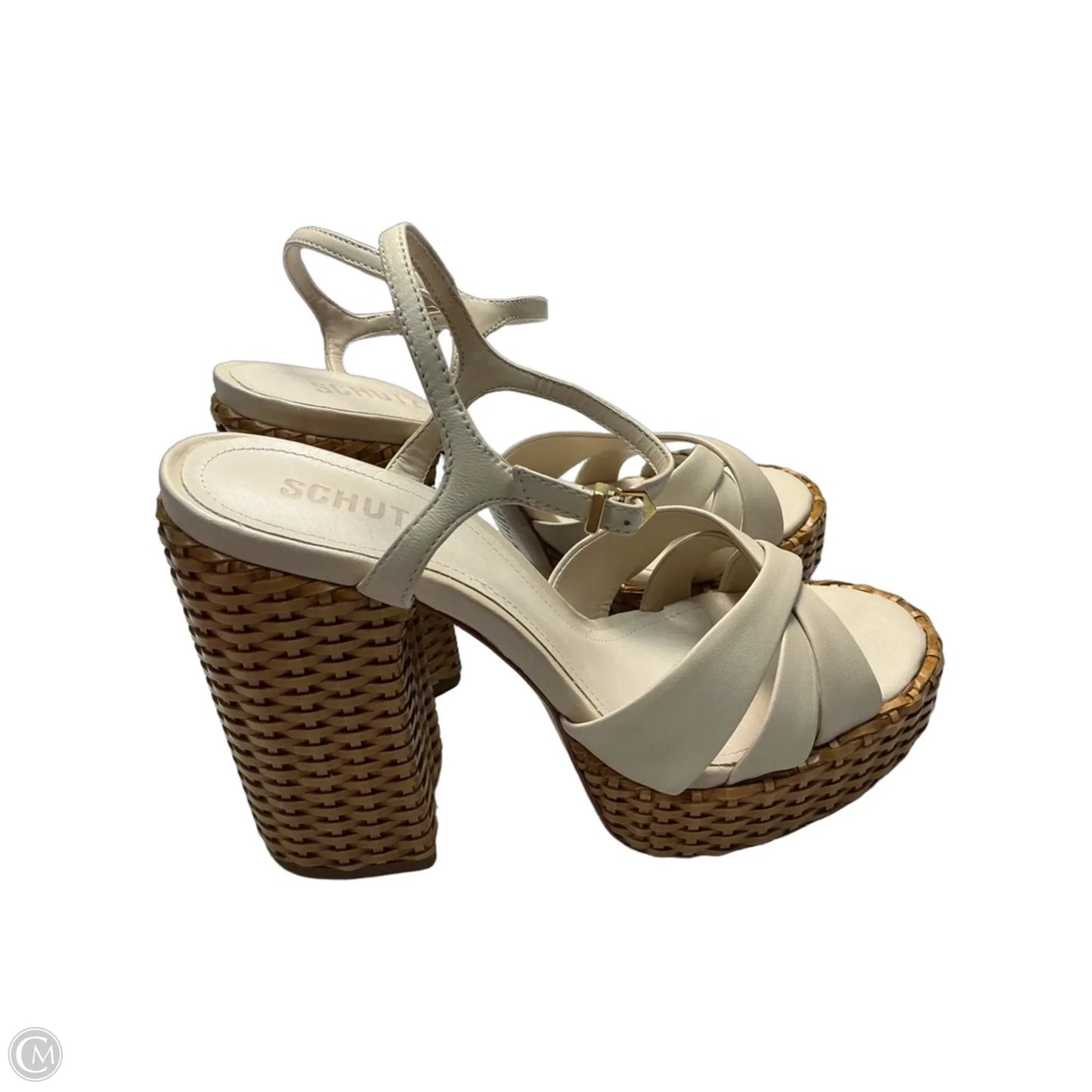 Sandals Heels Platform By Schutz In Cream, Size: 9.5