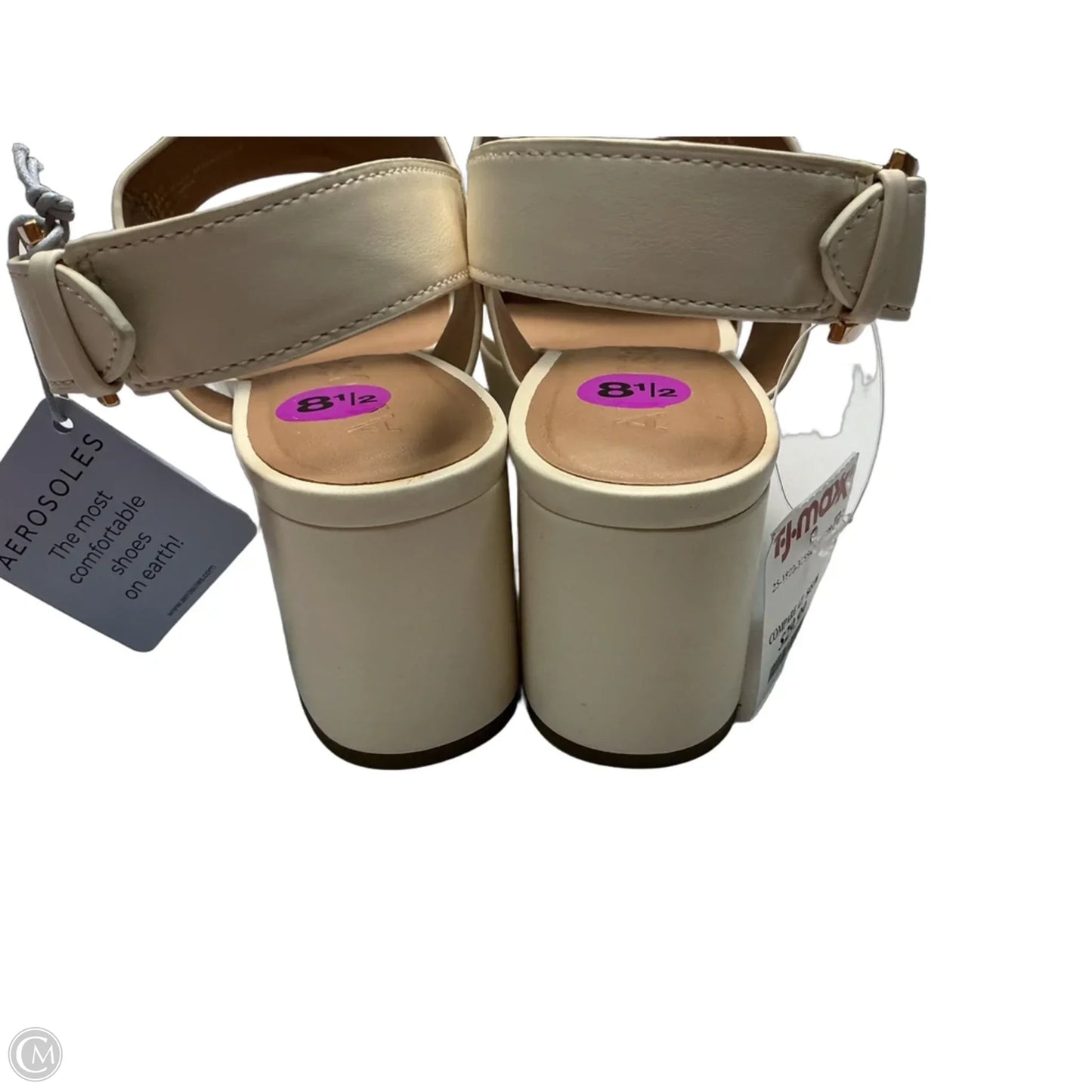 Sandals Heels Block By Aerosoles In Cream, Size: 8.5