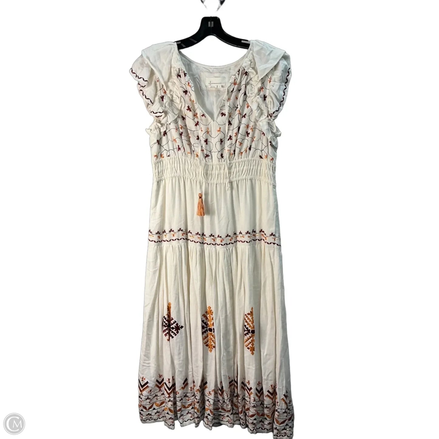 Dress Casual Midi By Anthropologie In Cream, Size: S