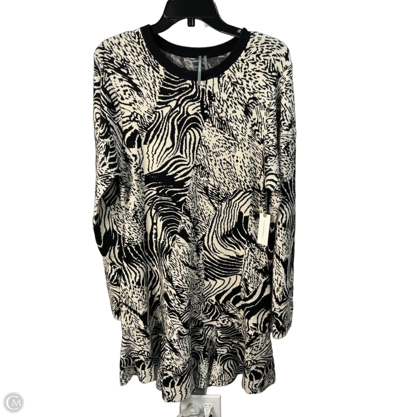 Dress Casual Short By Anthropologie In Black & Cream, Size: L