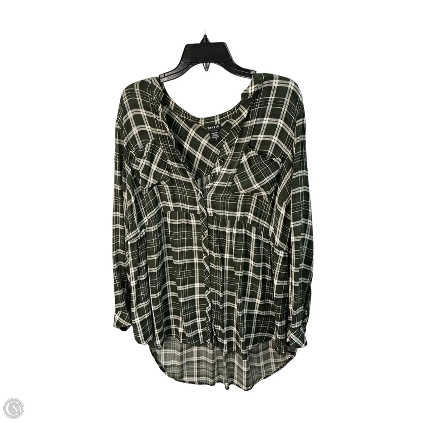 Top Long Sleeve By Torrid In Green, Size: 18