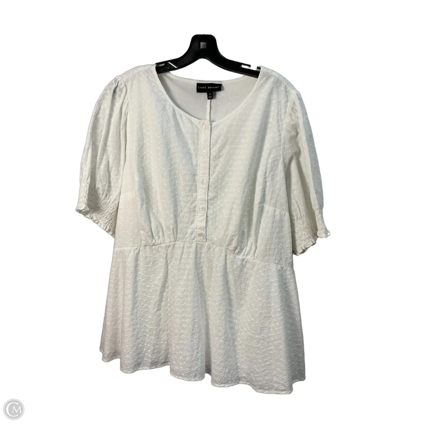 Top Short Sleeve By Lane Bryant In White, Size: 18