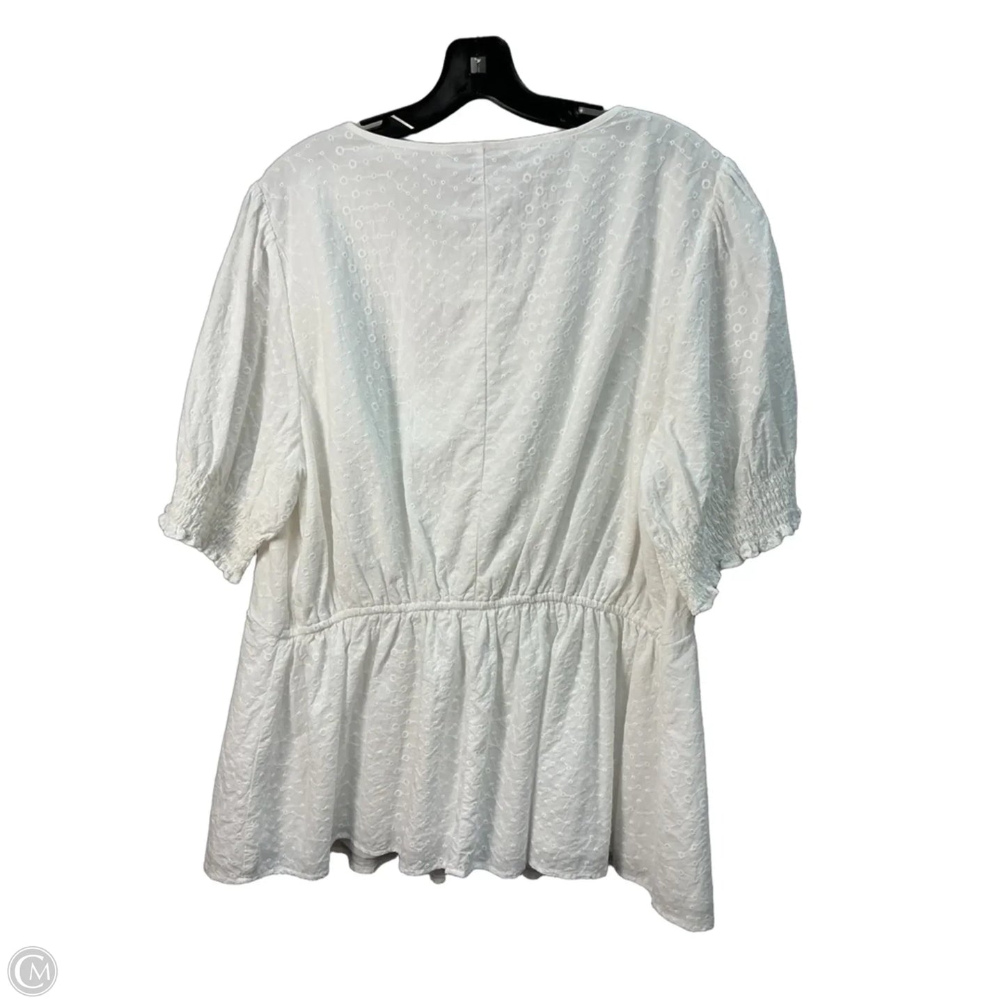 Top Short Sleeve By Lane Bryant In White, Size: 18