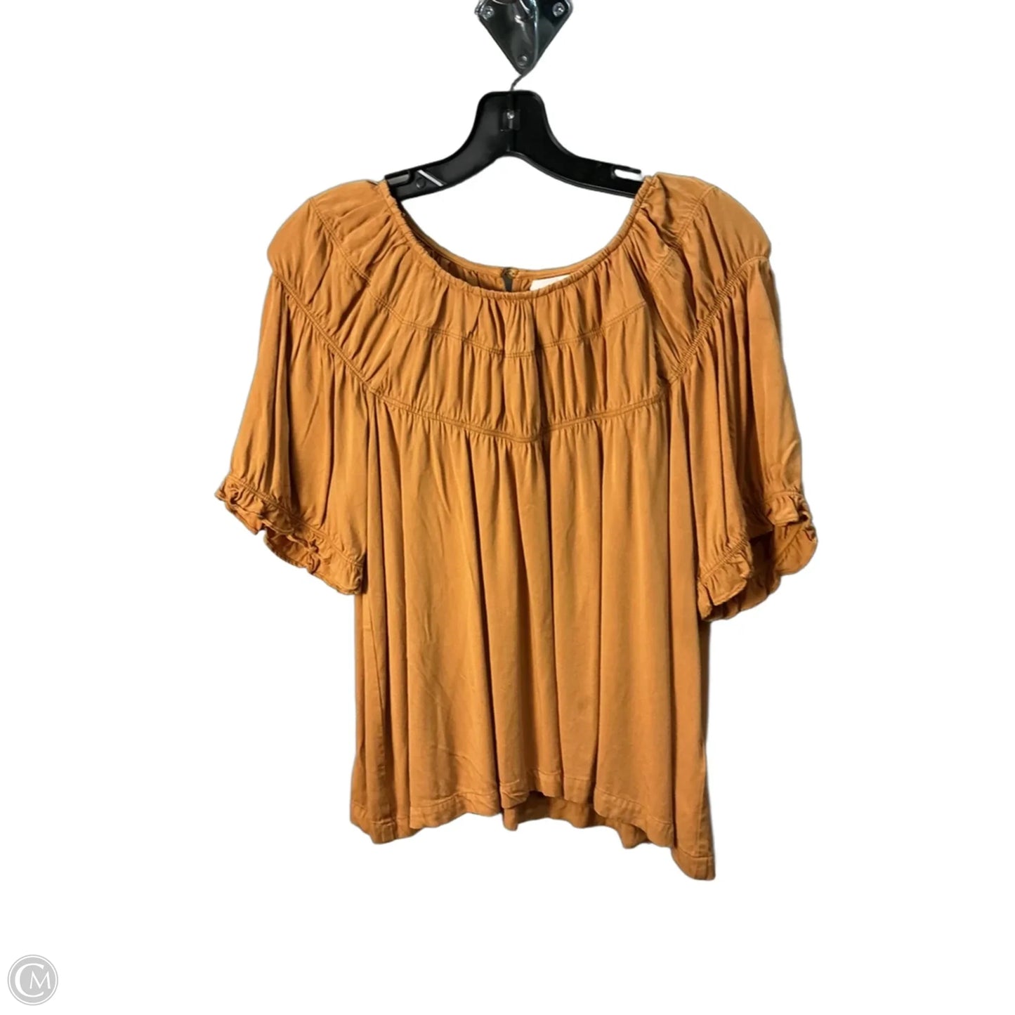 Top Short Sleeve By Bohme In Yellow, Size: M