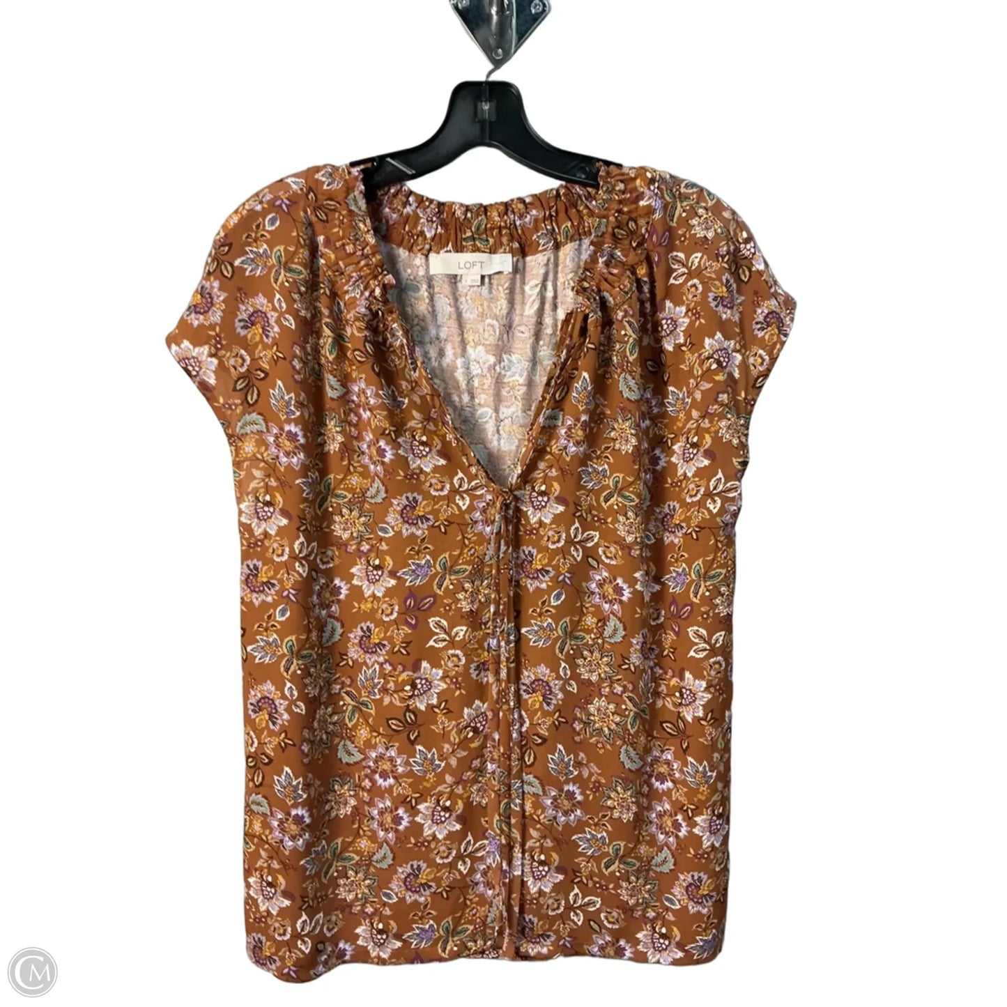 Top Short Sleeve By Loft In Orange, Size: S