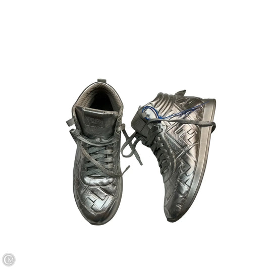 Shoes Luxury Designer By Fendi In Silver, Size: 6.5