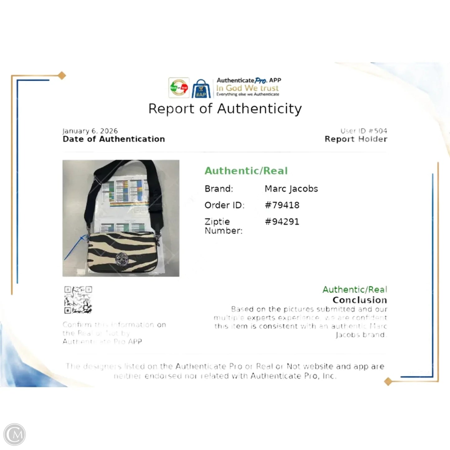 Crossbody Luxury Designer By Marc Jacobs, Size: Medium