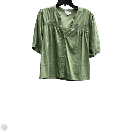 Top Short Sleeve By Evereve In Green, Size: M
