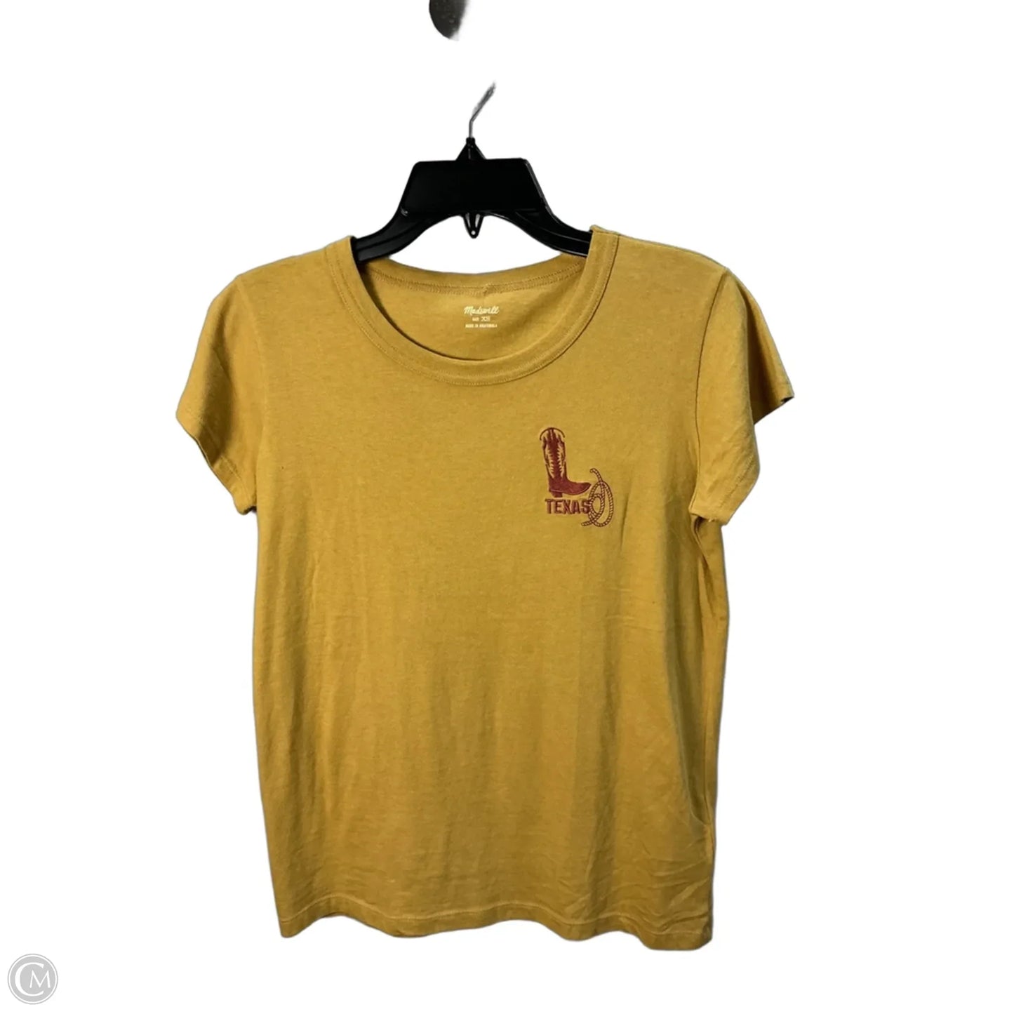 Top Short Sleeve Basic By Madewell In Yellow, Size: Xs