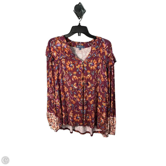Top Long Sleeve By Democracy In Multi-colored, Size: 16