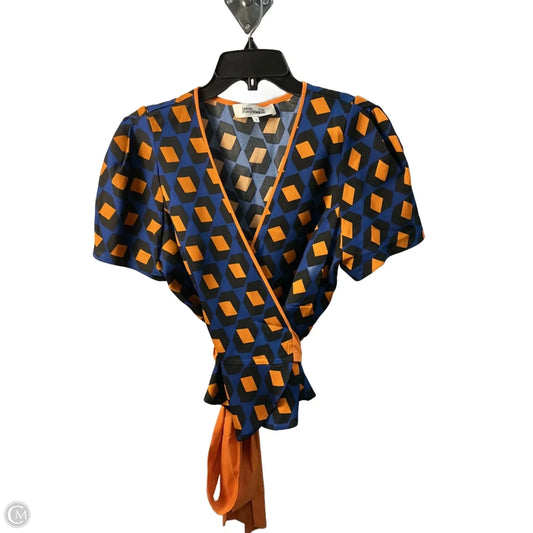 Top Short Sleeve Designer By Diane Von Furstenberg In Blue, Size: 8