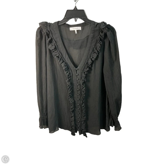 Top Long Sleeve By Frame In Black, Size: Xs