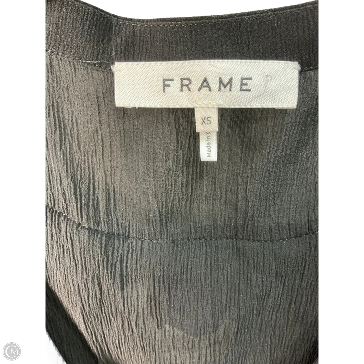 Top Long Sleeve By Frame In Black, Size: Xs