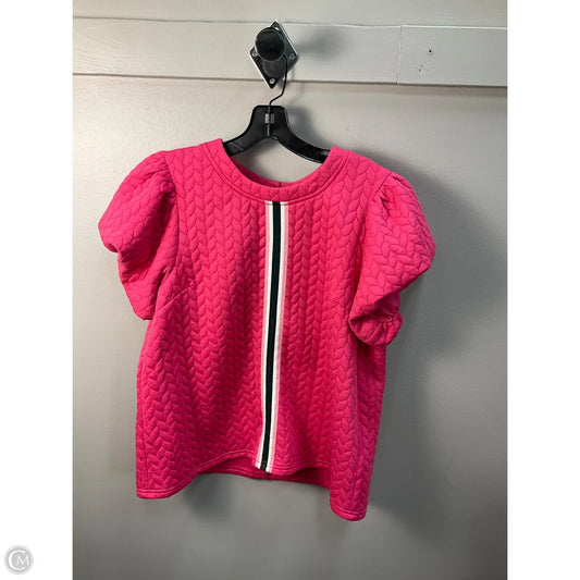 Top Short Sleeve By Voy In Pink, Size: L