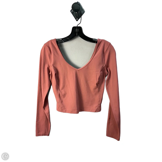 Athletic Top Long Sleeve Collar By Lululemon In Pink, Size: S