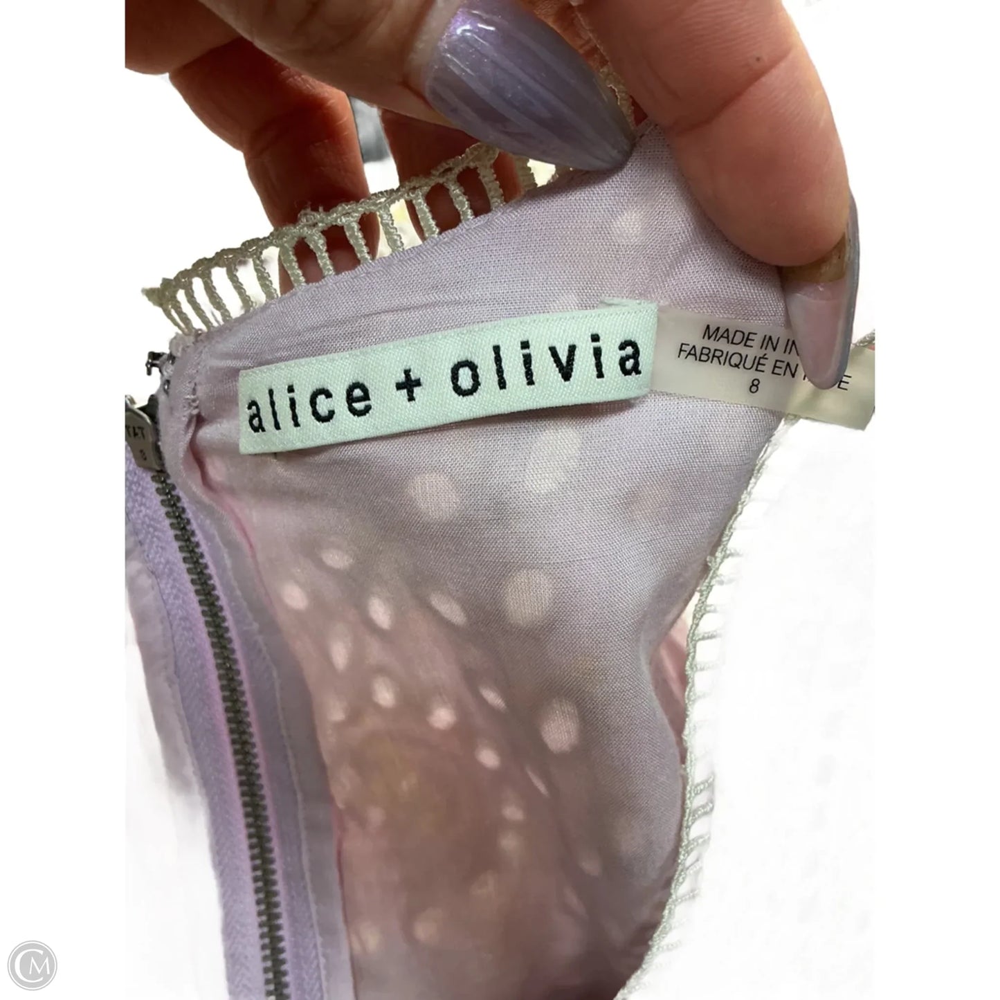 Dress Designer By Alice + Olivia In Purple, Size: M