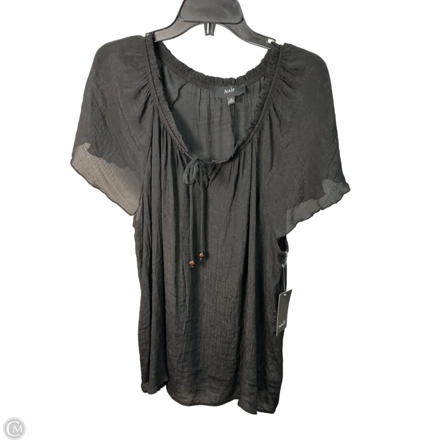 Top Short Sleeve By Naif In Black, Size: 16