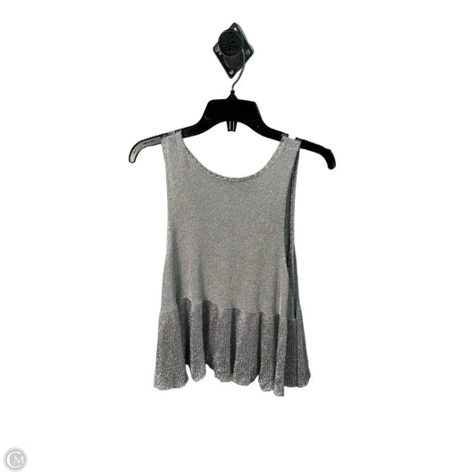 Top Sleeveless By Topshop In Silver, Size: M