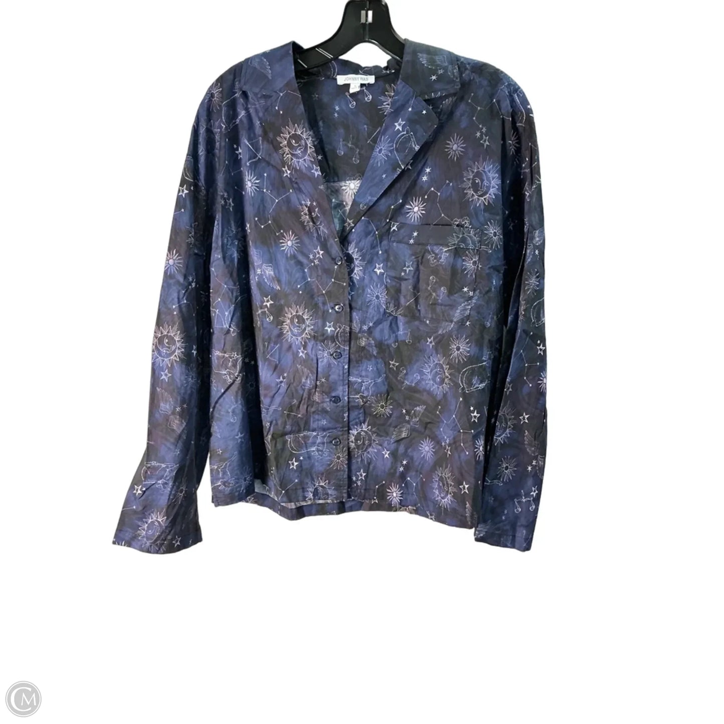 Top Long Sleeve Designer By Johnny Was In Blue, Size: L