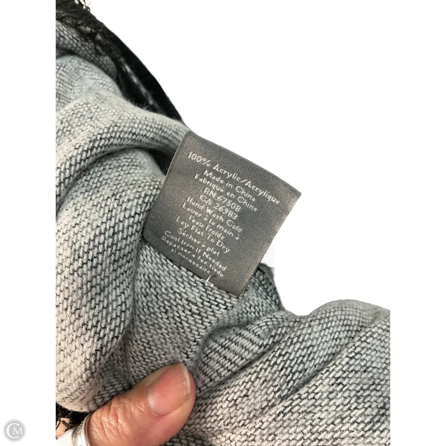 Poncho By Vince Camuto In Black & Grey, Size: Osfm