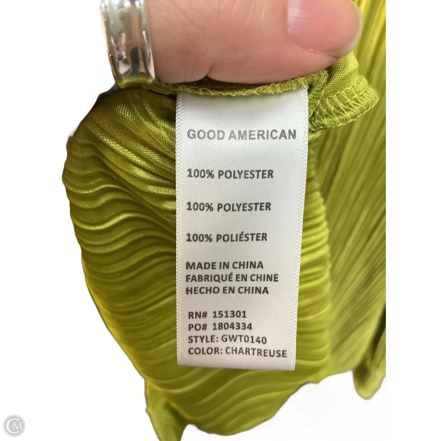 Top Long Sleeve By Good American In Green, Size: L