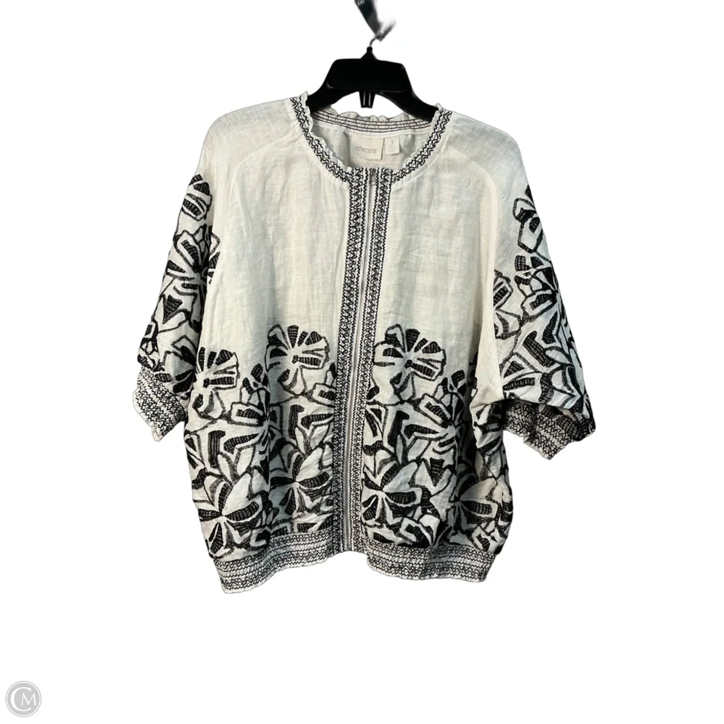 Top Long Sleeve Basic By Chicos In White, Size: Mp