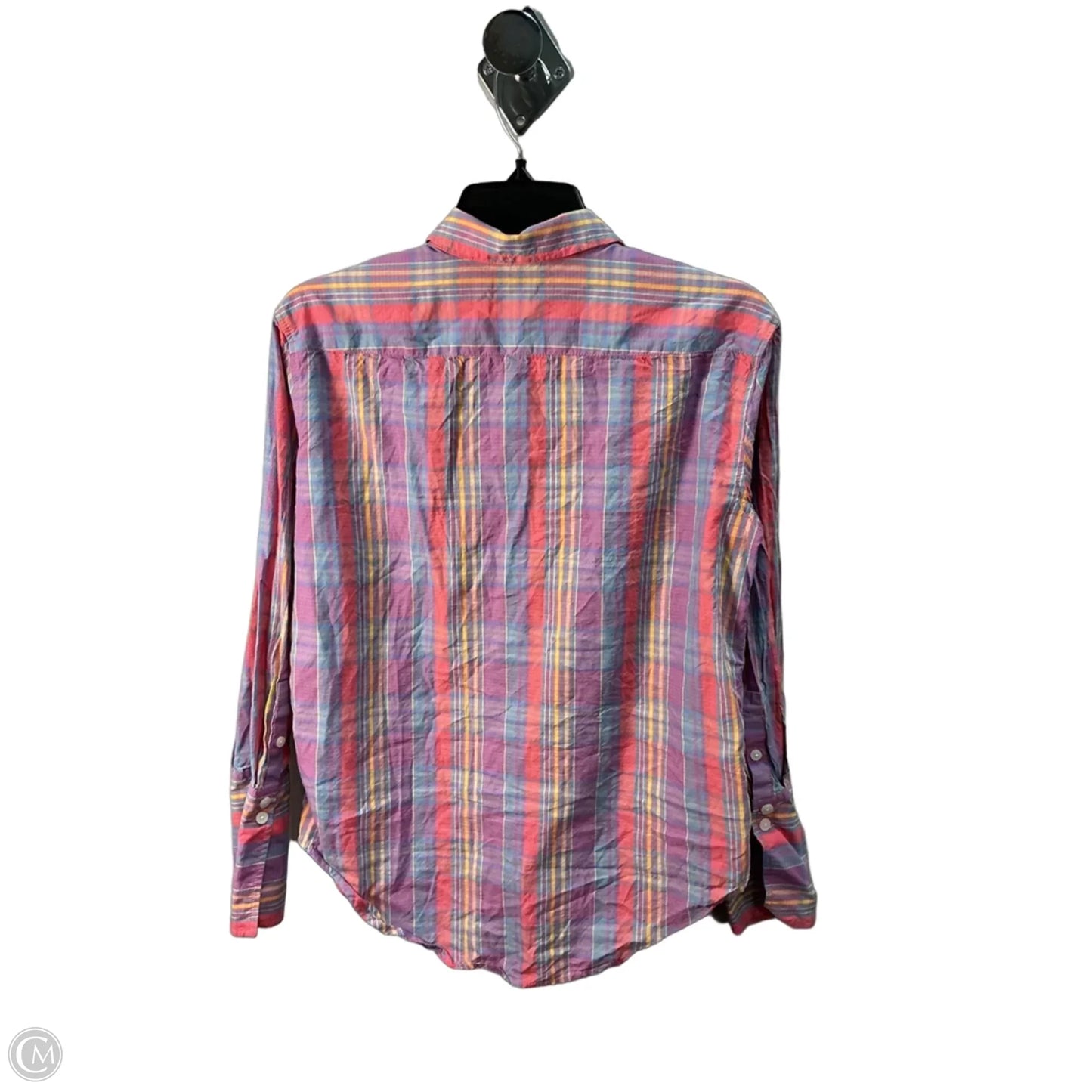Top Long Sleeve By J. Crew In Plaid Pattern, Size: S