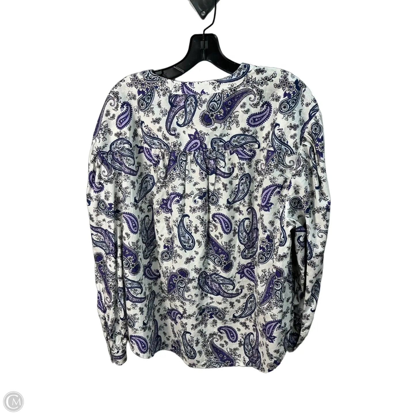 Top Long Sleeve By Lane Bryant In Purple & White, Size: L
