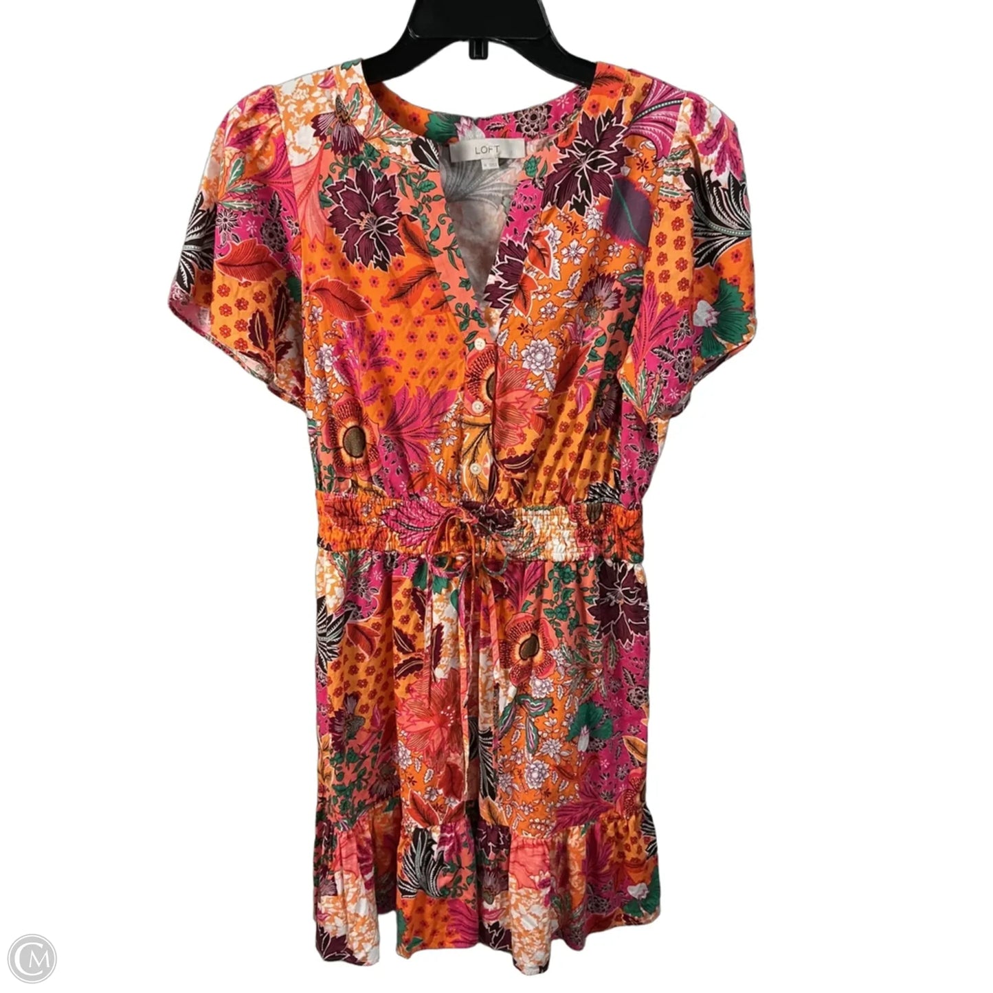 Dress Party Short By Loft In Orange & Pink, Size: M