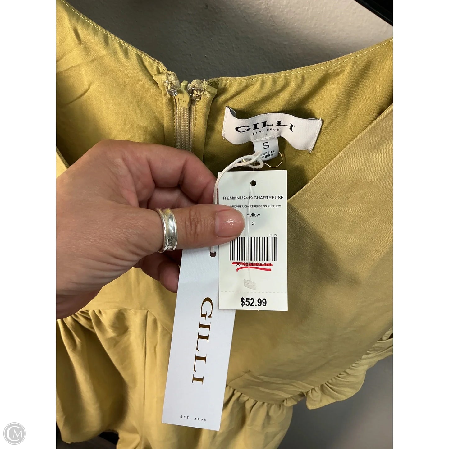 Dress Casual Short By Gilli In Yellow, Size: S