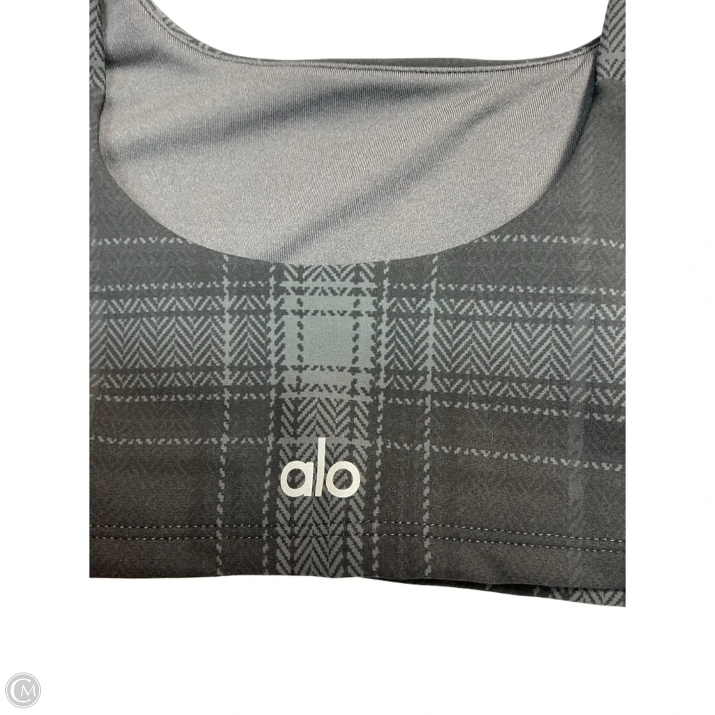 Athletic Bra By Alo In Black & Grey, Size: S