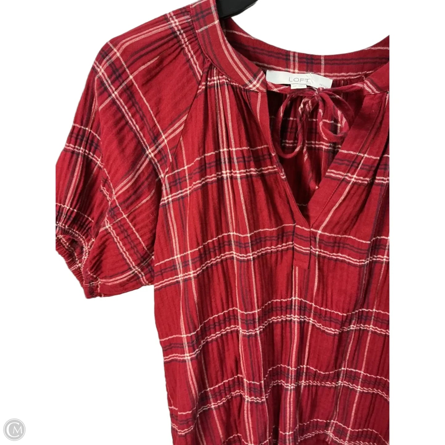Top Short Sleeve By Loft In Red, Size: Sp