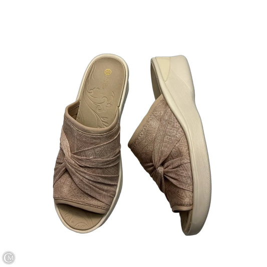 Sandals Heels Platform By Bzees In Pink & Tan, Size: 11