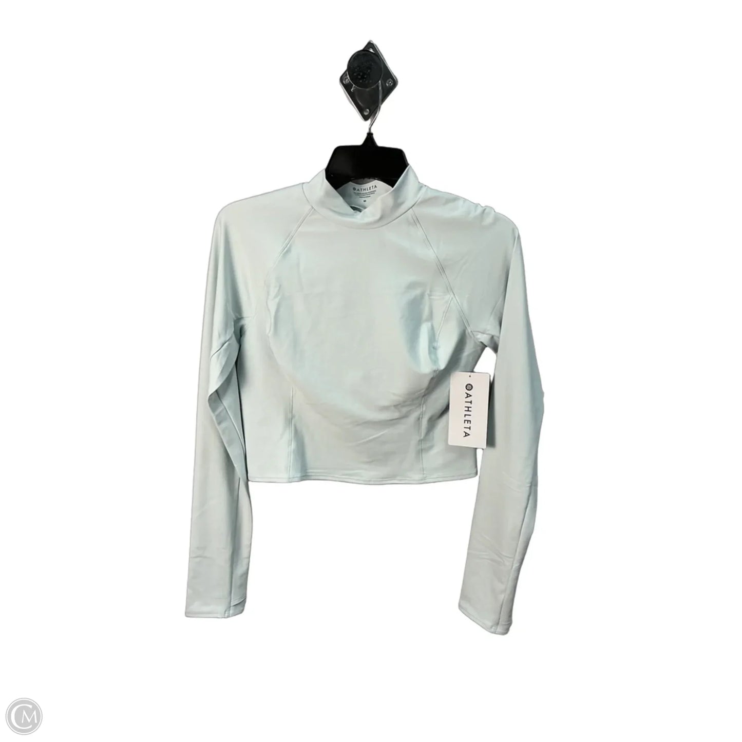 Athletic Top Long Sleeve Collar By Athleta In Green, Size: M
