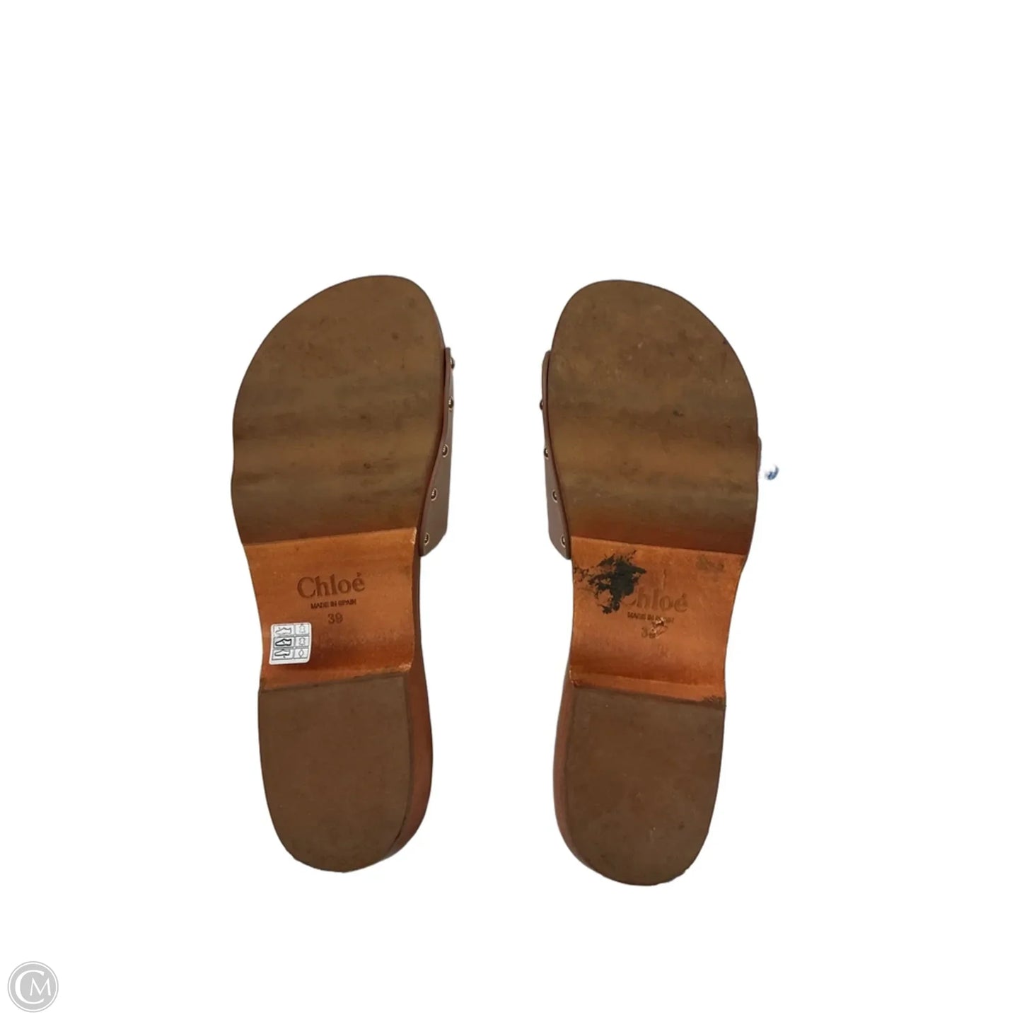 Shoes Luxury Designer By Chloe In Brown & Pink, Size: 8.5