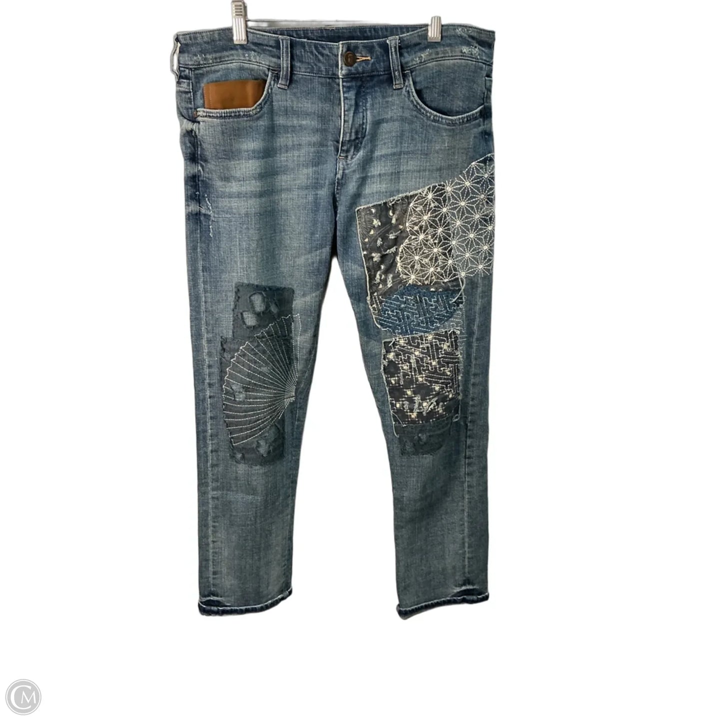 Jeans Straight By Pilcro In Blue & Cream, Size: 4