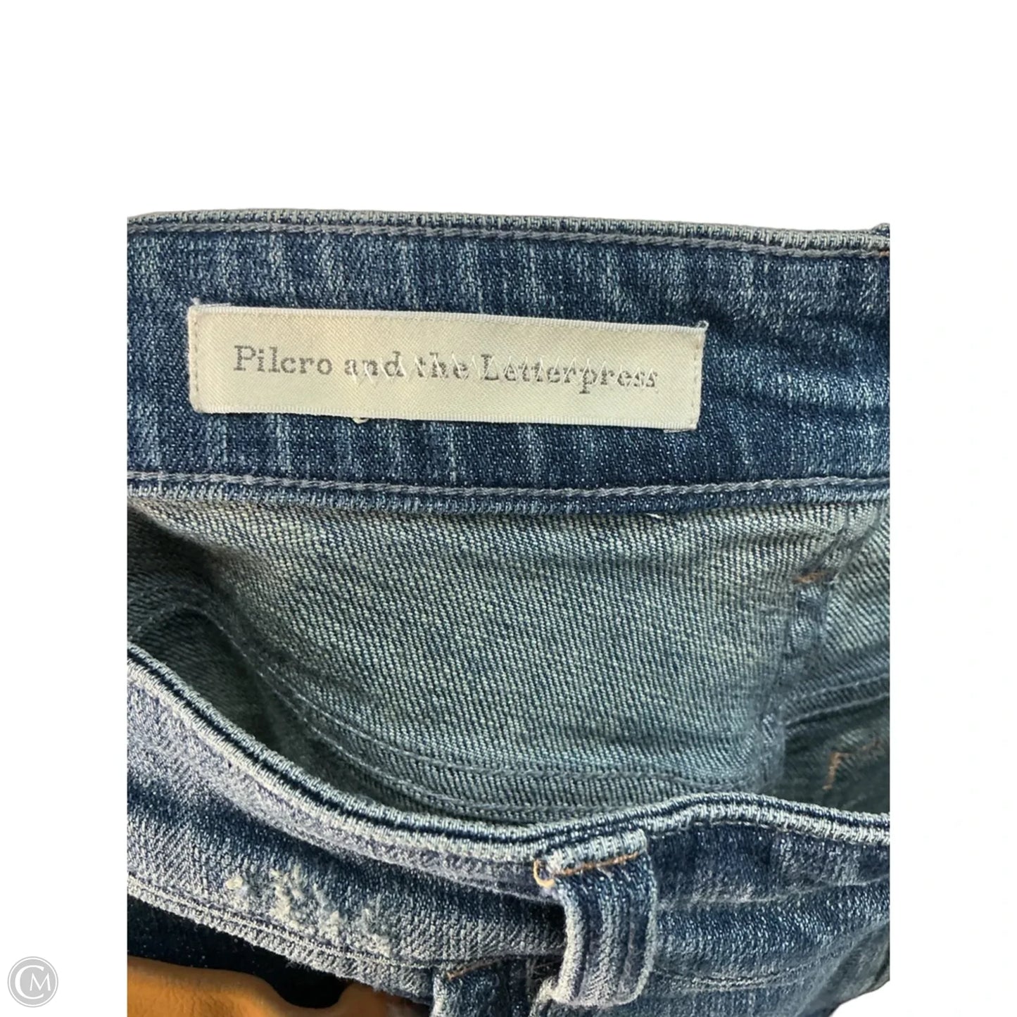 Jeans Straight By Pilcro In Blue & Cream, Size: 4