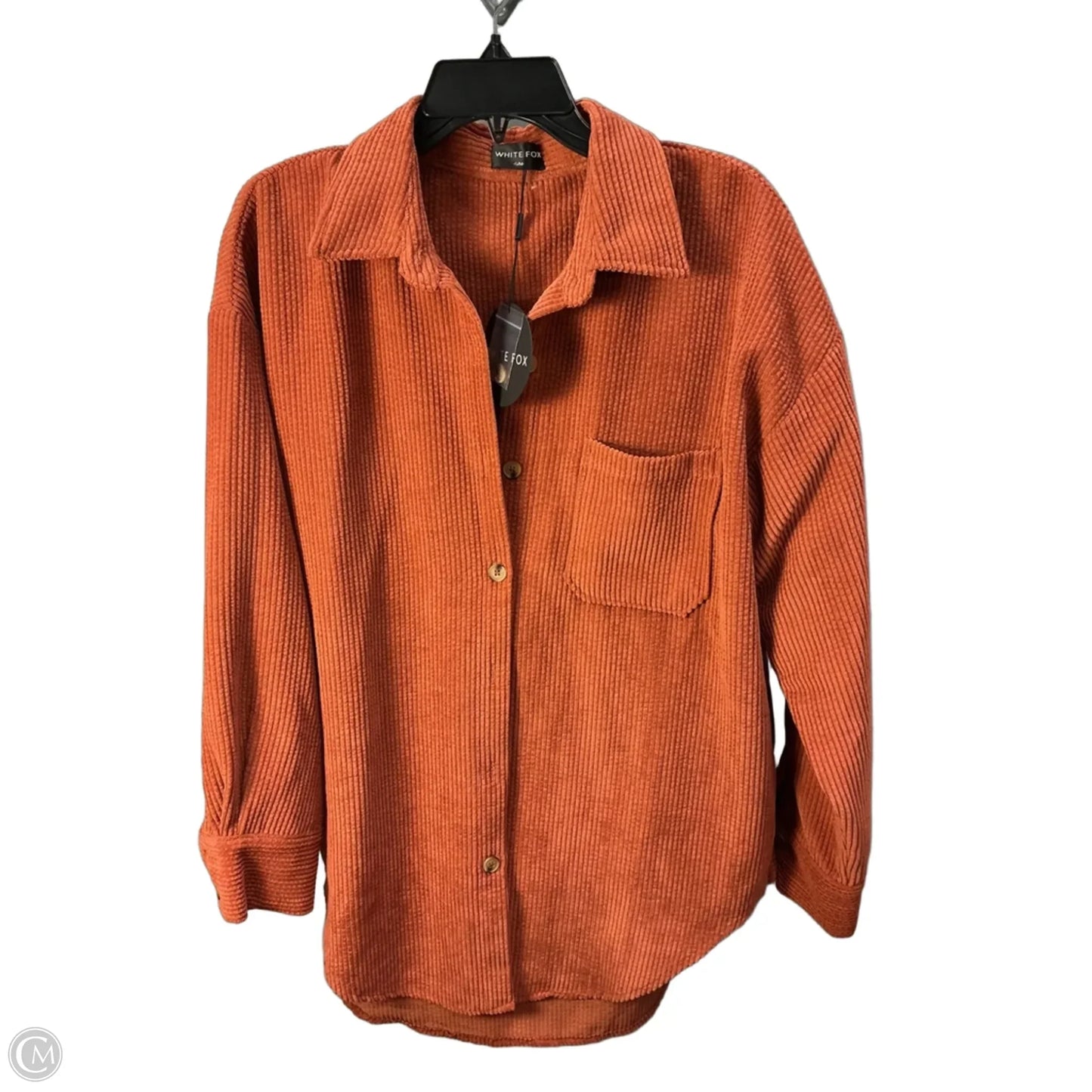 Jacket Shirt By White Fox In Orange, Size: S