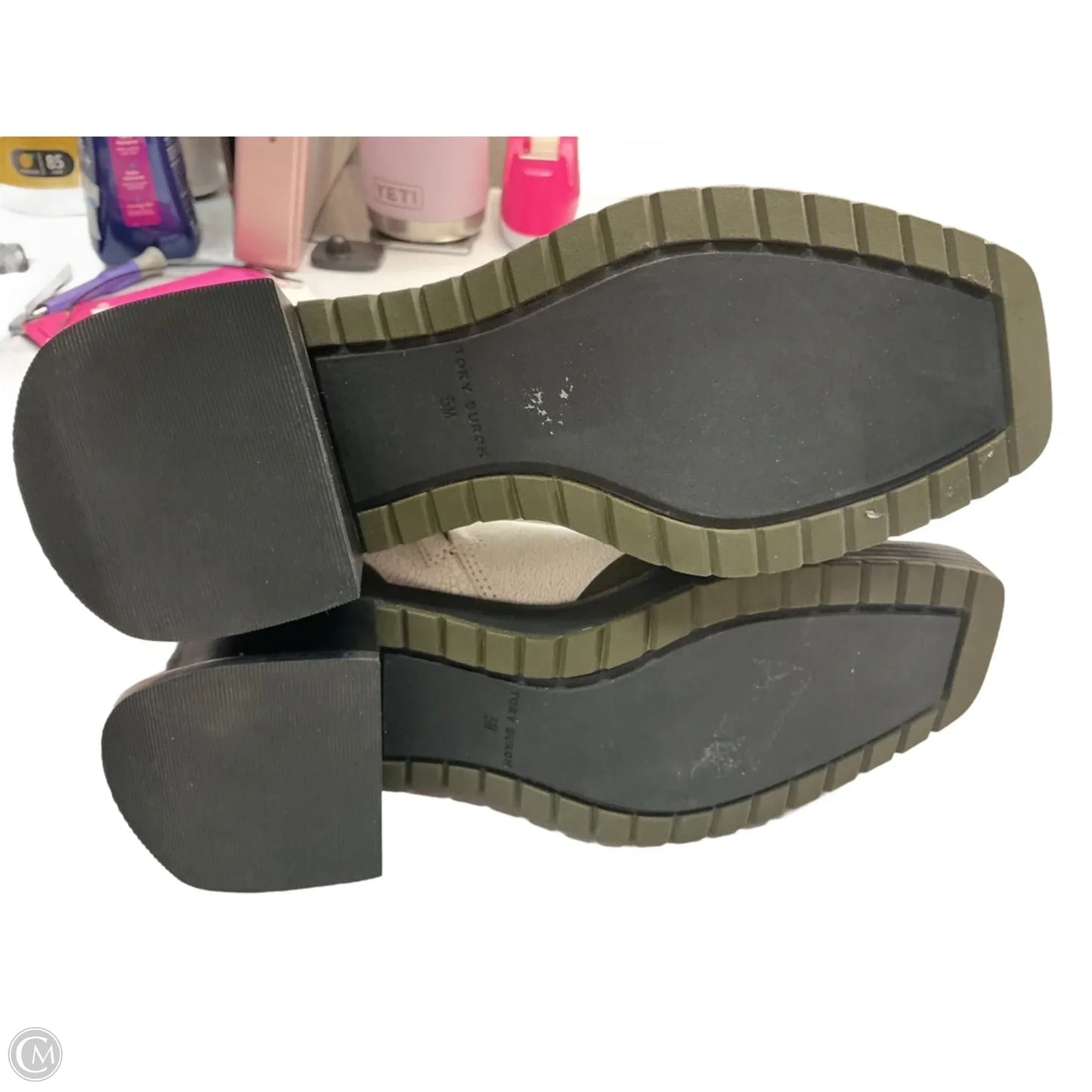 Boots Designer By Tory Burch In White, Size: 5