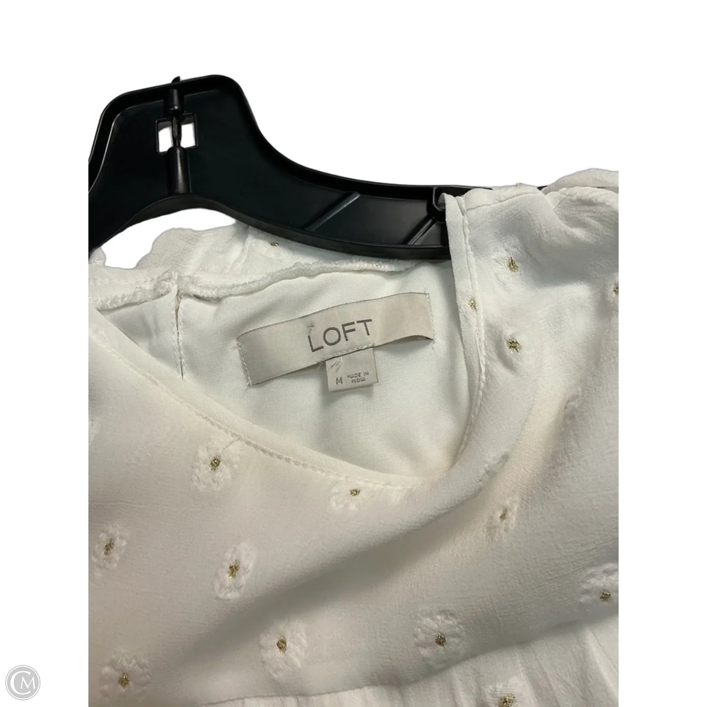Top Sleeveless By Loft In Cream, Size: M