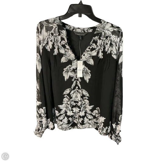 Top Long Sleeve By White House Black Market In Black & White, Size: L