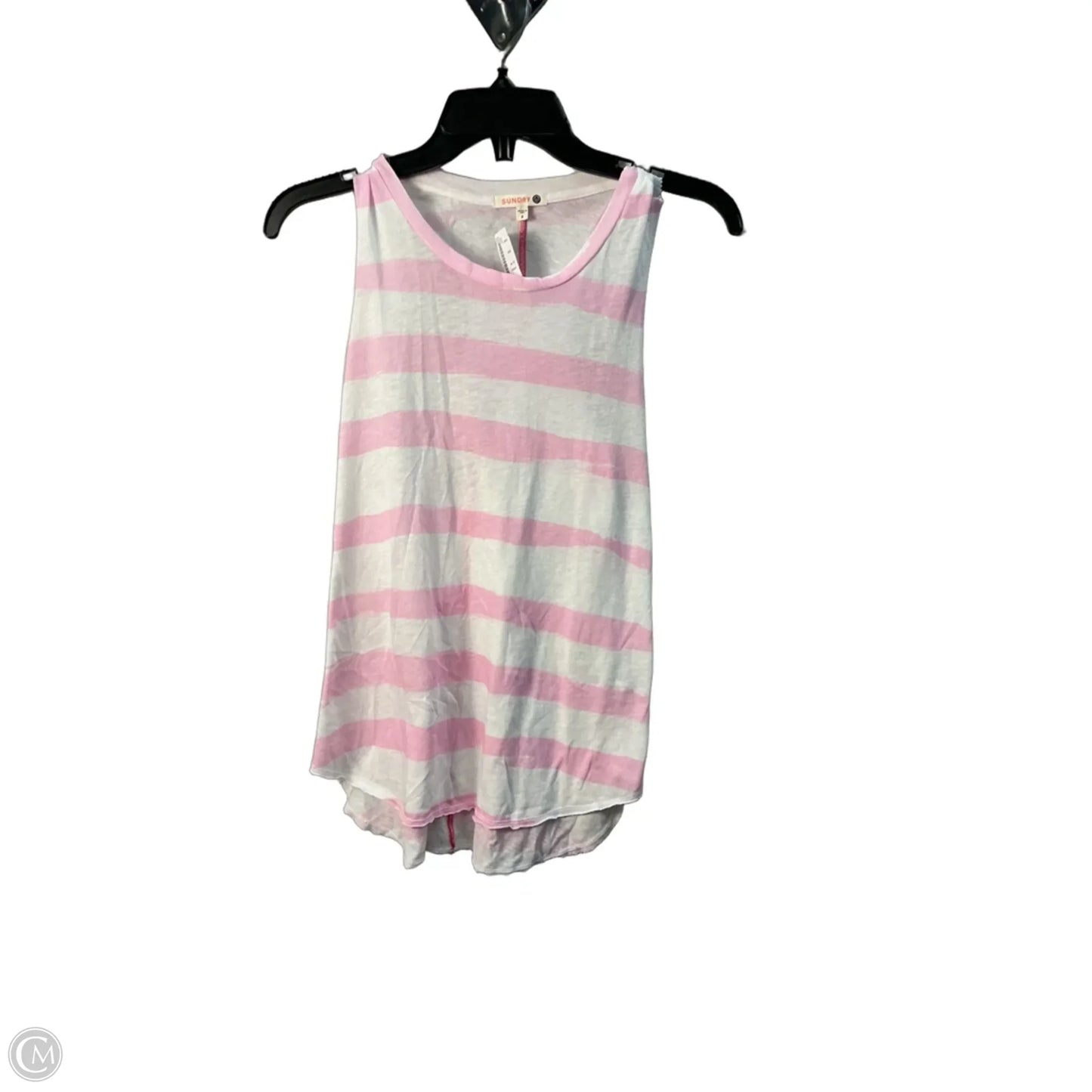 Top Sleeveless Basic By Sundry In Pink & White, Size: Xs